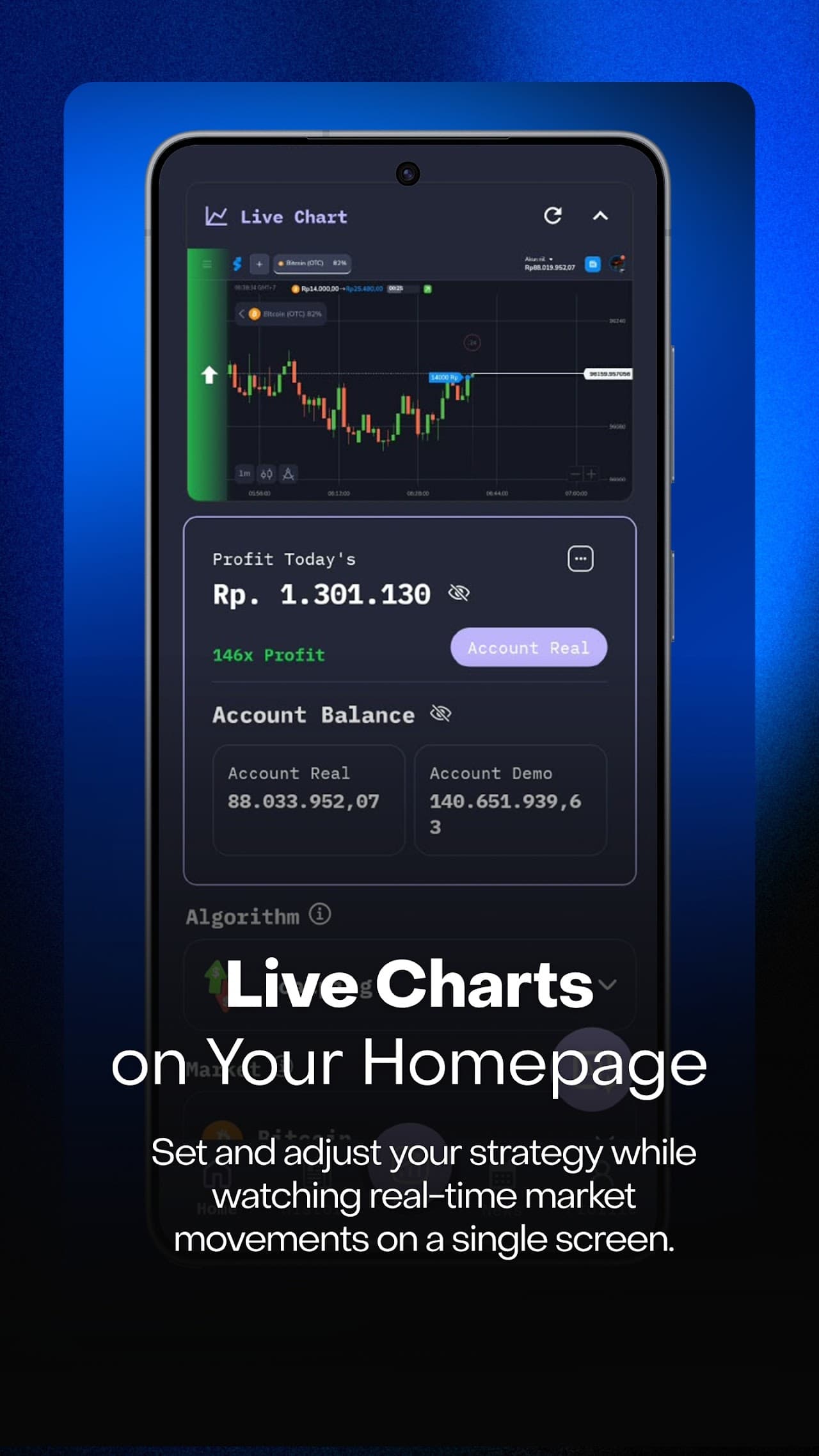 Live charts on the home screen